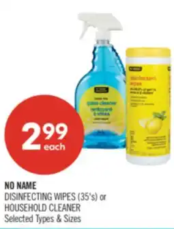 Shoppers Drug Mart NO NAME DISINFECTING WIPES (35's) or HOUSEHOLD CLEANER offer