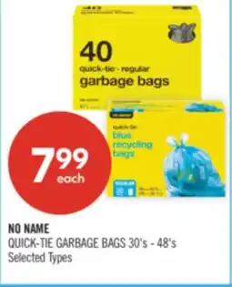 Shoppers Drug Mart NO NAME QUICK-TIE GARBAGE BAGS offer