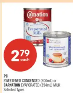 Shoppers Drug Mart PC SWEETENED CONDENSED (300mL) or CARNATION EVAPORATED (354mL) MILK offer