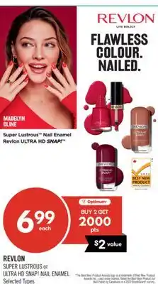 Shoppers Drug Mart REVLON SUPER LUSTROUS or ULTRA HD SNAP! NAIL ENAMEL offer