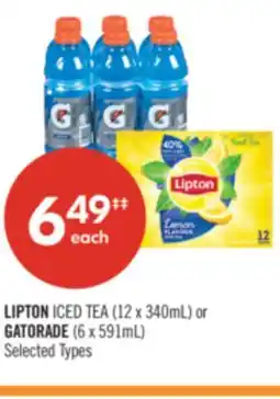 Shoppers Drug Mart LIPTON ICED TEA (12 x 340mL) or GATORADE (6 x 591mL) offer