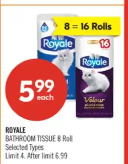 Shoppers Drug Mart ROYALE BATHROOM TISSUE 8 Roll offer