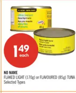 Shoppers Drug Mart NO NAME FLAKED LIGHT (170g) or FLAVOURED (85g) TUNA offer