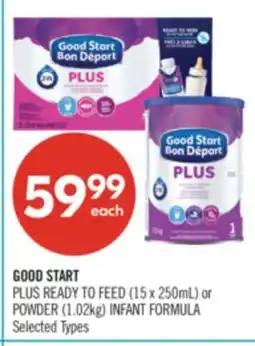 Shoppers Drug Mart GOOD START PLUS READY TO FEED (15 x 250mL) or POWDER (1.02kg) INFANT FORMULA offer