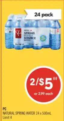 Shoppers Drug Mart PC NATURAL SPRING WATER offer