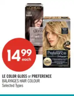 Shoppers Drug Mart LE COLOR GLOSS or PREFERENCE BALAYAGES HAIR COLOUR offer