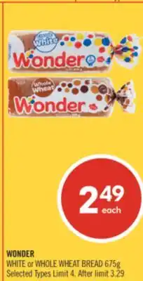 Shoppers Drug Mart WONDER WHITE or WHOLE WHEAT BREAD offer