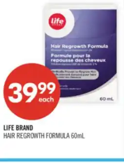 Shoppers Drug Mart LIFE BRAND HAIR REGROWTH FORMULA offer