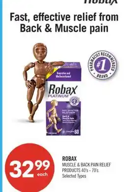 Shoppers Drug Mart ROBAX MUSCLE & BACK PAIN RELIEF PRODUCTS 40's - 70's offer