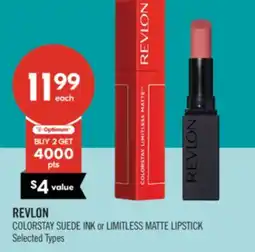 Shoppers Drug Mart REVLON COLORSTAY SUEDE INK or LIMITLESS MATTE LIPSTICK offer