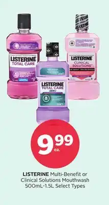 Rexall LISTERINE Multi-Benefit or Clinical Solutions Mouthwash 500mL-1.5L offer