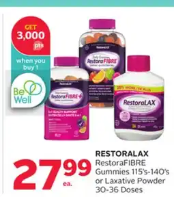 Rexall RESTORALAX RestoraFIBRE Gummies 115's-140's or Laxative Powder 30-36 Doses offer