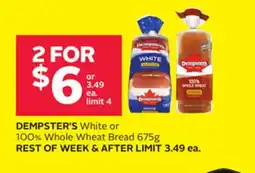 Rexall DEMPSTER'S White or 100% Whole Wheat Bread offer