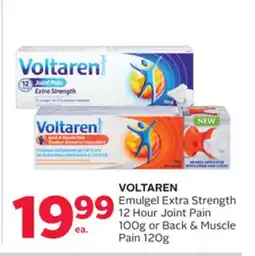 Rexall VOLTAREN Emulgel Extra Strength 12 Hour Joint Pain 100g or Back & Muscle Pain 120g offer