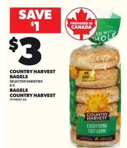 Independent City Market COUNTRY HARVEST BAGELS, 6'S offer