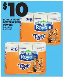 Independent City Market ROYALE TIGER TOWELS PAPER TOWELS, 3=6 ROLLS offer