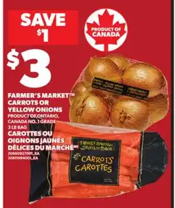 Independent City Market FARMER'S MARKET CARROTS OR YELLOW ONIONS, 3 LB BAG offer