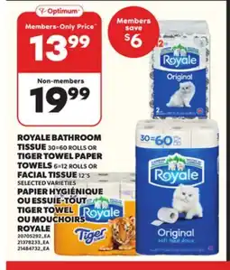 Independent City Market ROYALE BATHROOM TISSUE, 30=60 ROLLS OR TIGER TOWELS PAPER TOWELS, 6=12 ROLLS OR FACIAL TISSUE, 12'S offer