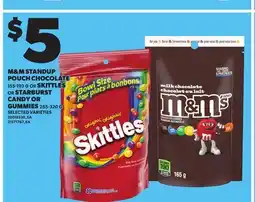 Independent City Market M & M STANDUP POUCH CHOCOLATE, 155-320 G OR SKITTLES OR STARBURST CANDY OR GUMMIES, 255-320 G offer