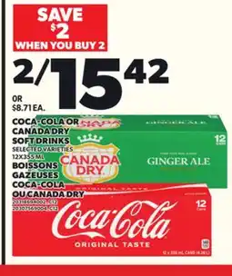 Independent City Market COCA-COLA OR CANADA DRY SOFT DRINKS, 12X355 ML offer
