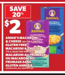 Independent City Market ANNIE'S MACARONI & CHEESE, 140-170 G OR GLUTEN FREE MACARONI & CHEESE, 170 G offer