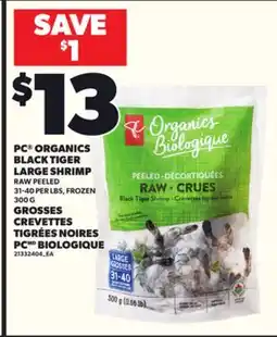 Independent City Market PC ORGANICS BLACK TIGER LARGE SHRIMP, 31-40 PER LBS, 300 G offer