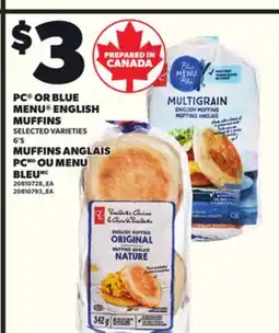 Independent City Market PC OR BLUE MENU ENGLISH MUFFINS, 6'S offer