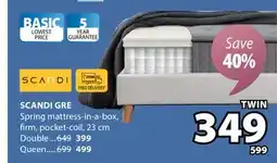 JYSK SCANDI GRE Spring mattress-in-a-box offer