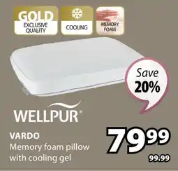 JYSK Wellpur Vardo Memory foam pillow with cooling gel offer