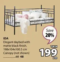 JYSK IDA Elegant daybed with matte black finish offer