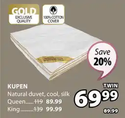 JYSK KUPEN Natural duvet offer