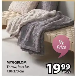 JYSK MYGGBLOM Throw, faux fur offer