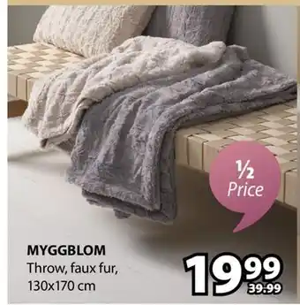 JYSK MYGGBLOM Throw, faux fur offer