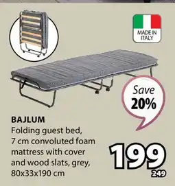 JYSK BAJLUM Folding guest bed offer