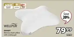 JYSK WELLPUR SKAGET Memory foam pillow with cooling gel offer