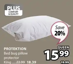 JYSK PROTEKTION Bed bug pillow protector offer