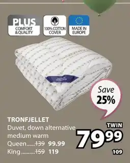 JYSK TRONFJELLET Duvet offer