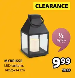 JYSK MYRRIKSE LED lantern offer