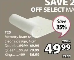 JYSK T25 Memory foam topper offer