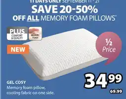 JYSK GEL COSY Memory foam pillow offer