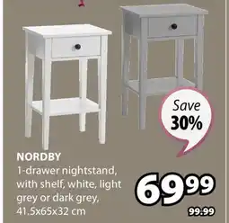 JYSK NORDBY 1-drawer nightstand offer