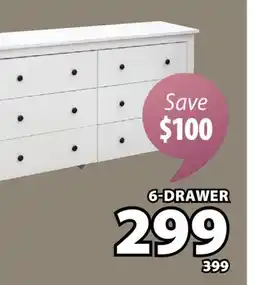 JYSK STOKE 6-Drawer dresser, white offer