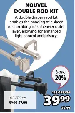 JYSK WOODLAND NOUVEL DOUBLE ROD KIT offer