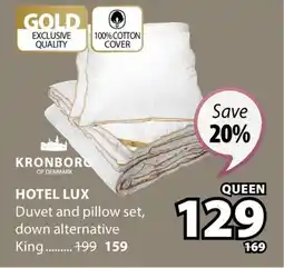 JYSK HOTEL LUX Duvet and pillow set down alternative offer