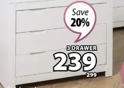 JYSK Hull 3 Drawer offer