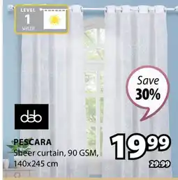 JYSK PESCARA Sheer curtain offer