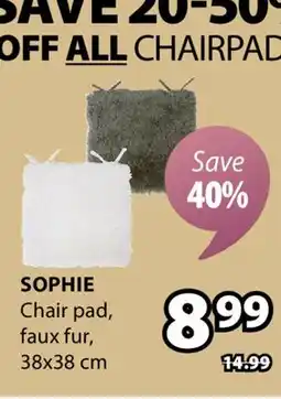 JYSK SOPHIE Chair pad, faux fur offer