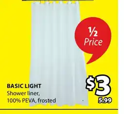 JYSK BASIC LIGHT Shower liner offer