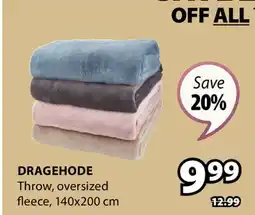 JYSK DRAGEHODE Throw, oversized fleece offer