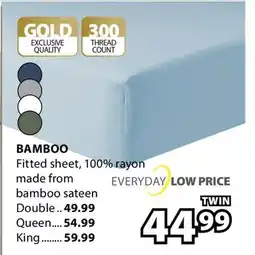 JYSK BAMBOO Fitted sheet, 100% rayon made from bamboo sateen offer